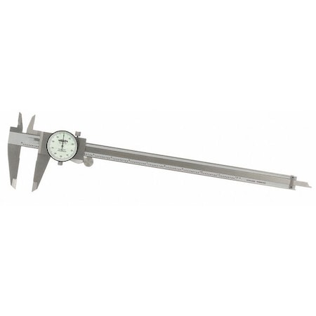 Dial Caliper, White, 0-12" Range, 2" Jaw D