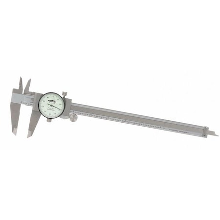 Dial Caliper, 0-8"Range, 1-1/2"Jaw D, White