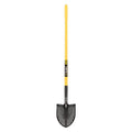 Round Point Mud/Sifting Shovel, 14 ga #2 Blade, Steel Blade, Forward Turn Step, 48 in L Yellow