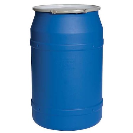 Open Head Transport Drum, Polyethylene, 55 gal, Unlined, Blue