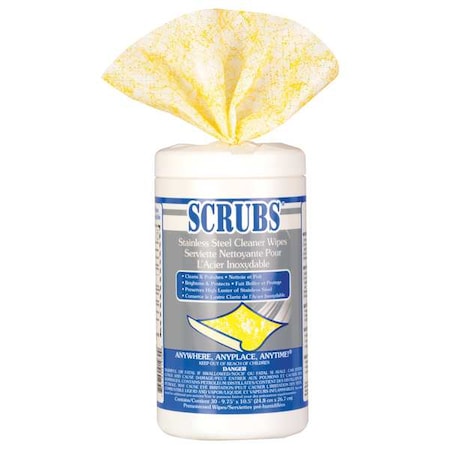 Stainless Steel Cleaner Towel, 9.75 x 10.5", 6 Pack, 30 Wipes/ Pack
