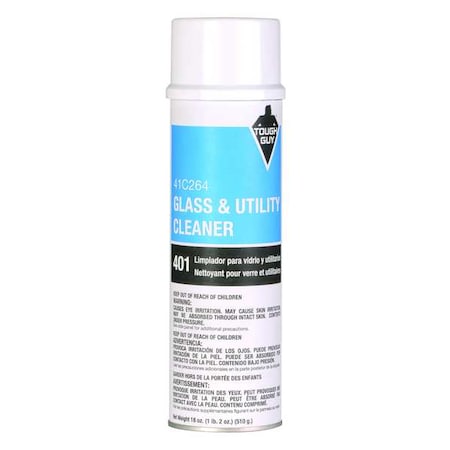Foam Glass Cleaner, 18 oz, White, Floral, Aerosol Can, 12 PK