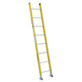 8 ft. Overall H, Straight Ladder, Fiberglass, 8 Steps, 375 lb Load Capacity