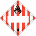DOT Container Placard, 4, B-946 Pressure Sensitive Vinyl, 10-3/4"" W x 10-3/4"" H