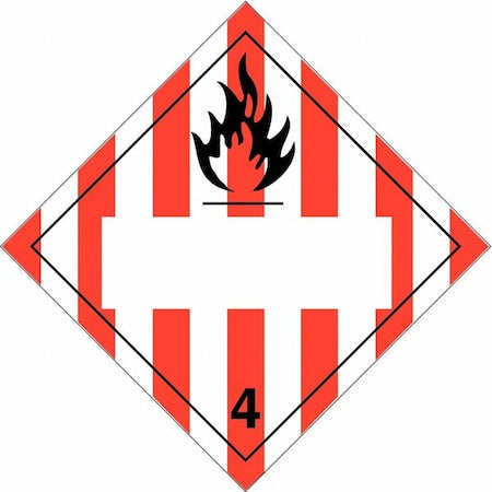 DOT Container Placard, 4, B-946 Pressure Sensitive Vinyl, 10-3/4"" W x 10-3/4"" H