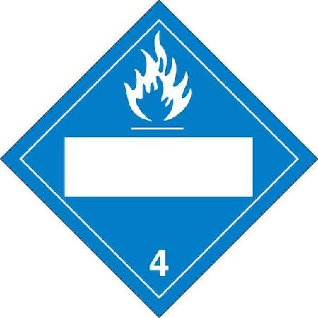 DOT Container Placard, 4, B-946 Pressure Sensitive Vinyl, 10-3/4"" W x 10-3/4"" H