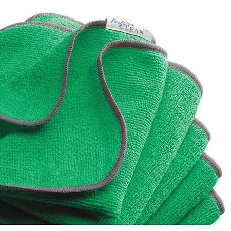 Terry Cleaning Cloth 12" x 12", Green, 5PK