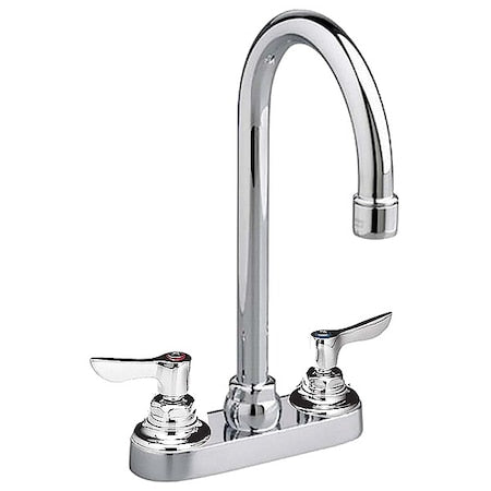 Manual Gooseneck Kitchen/Bathroom Faucet, 4" Mount, Chrome 3 Hole