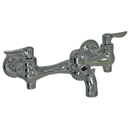 Straight Service Sink Faucet, 7-3/4" to 8-1/4" Mount, 2 Hole Commercial
