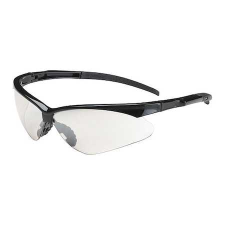 ADVERSARY, Safety Glasses, Anti-Scratch, Clear Lens, Black Frame, Half-Frame