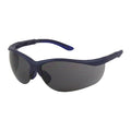 HI-VOLTAGE AC, Safety Glasses, Anti-Scratch, Gray Lens, Blue Frame, Half-Frame