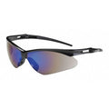 Anser, Safety Glasses, Anti-Scratch, Blue Mirror Lens, Black Frame, Half-Frame