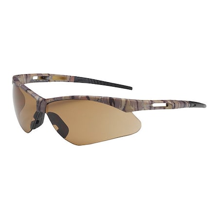 Anser, Safety Glasses, Anti-Scratch, Brown Lens, Camouflage Frame, Half-Frame