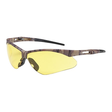 Anser, Safety Glasses, Anti-Scratch, Amber Lens, Camouflage Frame, Half-Frame