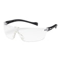 Monteray II, Safety Glasses, Anti-Scratch, Clear Lens, Black Frame, Frameless