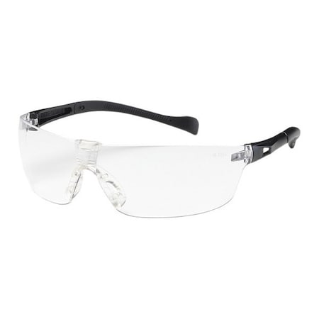 Monteray II, Safety Glasses, Anti-Scratch, Clear Lens, Black Frame, Frameless
