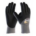 Coated Gloves, Foam Nitrile, Foam, 3/4 Dip, 3 Abrasion Level, Gray, XL (10) 12 PK