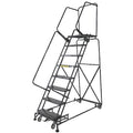 113 in H Steel Rolling Ladder, 8 Steps, 450 lb Load Capacity