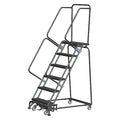 93 in H Steel Rolling Ladder, 6 Steps, 450 lb Load Capacity