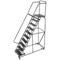 133 in H Steel Rolling Ladder, 10 Steps, 450 lb Load Capacity