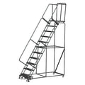 143 in H Steel Rolling Ladder, 11 Steps, 450 lb Load Capacity