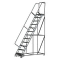 153 in H Steel Rolling Ladder, 12 Steps, 450 lb Load Capacity
