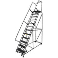 153 in H Steel Rolling Ladder, 12 Steps, 450 lb Load Capacity