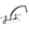 Low Arc Kitchen Faucet, Manual, 4" Mount, 2 Hole Commercial