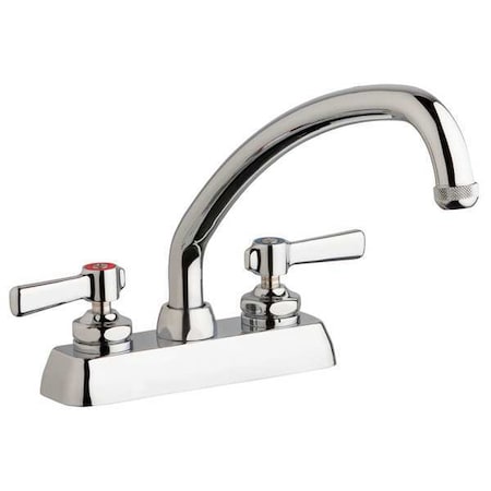 Low Arc Kitchen Faucet, Manual, 4" Mount, 2 Hole Commercial
