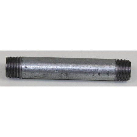 Conduit Fitting Nipple, 2 in, Threaded, Steel, Galvanized, Silver