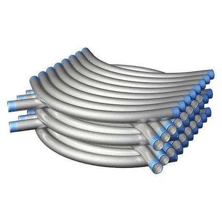 Conduit Fitting 90 Deg Elbow, 2-1/2 in, Threaded, Steel, Galvanized, Silver