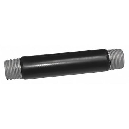 RMC Nipple, 3 in, Threaded, PVC, PVC Coated, Black