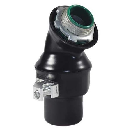 Conduit Fitting Grounding Connector, 1 in, Liquid-Tight, PVC, PVC Coated, Black