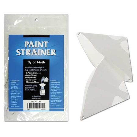 Cone Paint Strainer, Nylon Mesh, PK4
