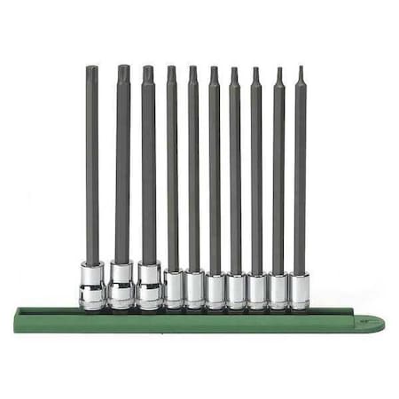 10 Piece 1/4" & 3/8" Drive Long Torx Bit Socket Set