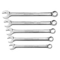 5 Piece SAE 12 Point Long Pattern Combination Wrench Set