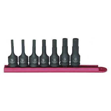 7 Piece 3/8" Drive Hex Bit Impact SAE Socket Set