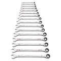 16 Piece 120XP Universal Spline XL Ratcheting Combination SAE Wrench Set