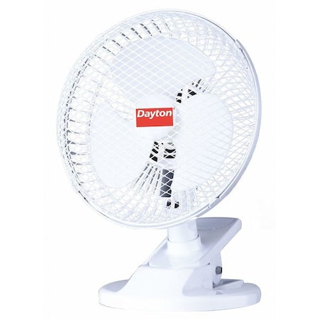 6" Blade Dia Table & Floor Fan, Non-Oscillating, 2 Speeds, 120VAC, White