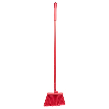 Angle Broom Flagged Bristle, 56", Red, PK12