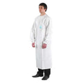 Disposable Lab Coat, Non-Woven Polyethylene Laminate, Zipper Closure, White, XL, 30 PK