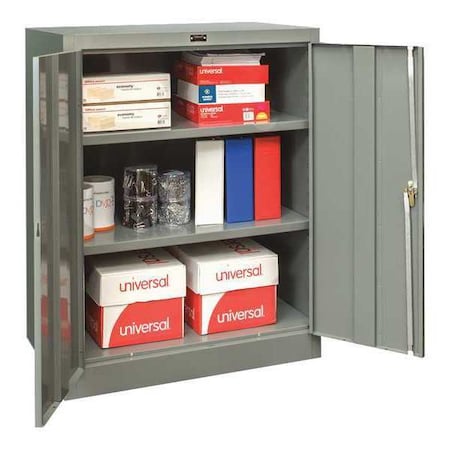 Shelving Storage Cabinet, 72 in H, 36 in W, 24 in D, Swing, Keyed, Dark Gray, 4 Shelves, 0 Drawers