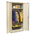 Wardrobe Storage Cabinet, 72 in H, 36 in W, 24 in D, Swing, Keyed, Tan, 1 Shelves, 0 Drawers