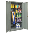 Combo Wardrobe Storage Cabinet, 72 in H, 36 in W, 24 in D, Swing, Keyed, Dark Gray, 4 Shelves