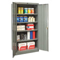 Shelving Storage Cabinet, 78 in H, 36 in W, 18 in D, Swing, Keyed, Dark Gray, 4 Shelves, 0 Drawers