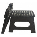 1 Step, Folding Plastic Step Stand, 700 lb. Load Capacity, 8.8 in Overall Height, Black/White