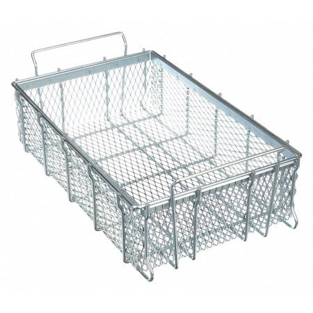Rectangular Parts Washing Basket, 1/2" Mesh Size, Steel, Natural