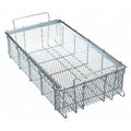 Rectangular Parts Washing Basket, 1/2" Mesh Size, Steel, Natural