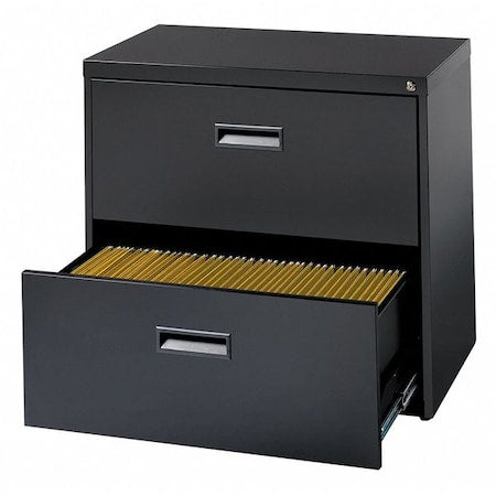 30" W 2 Drawer Lateral File Cabinet, Black, Letter