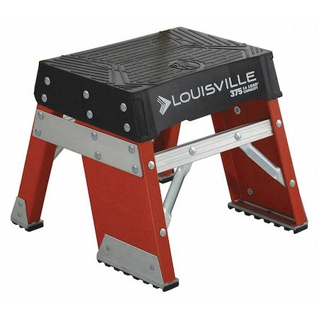 Step Stand, 1 Steps, 375 lb Load Capacity, 12 in Overall Height, Fiberglass, Orange/Silver